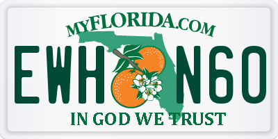 FL license plate EWHN60