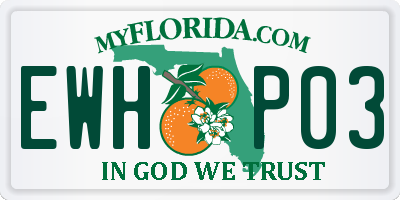 FL license plate EWHP03