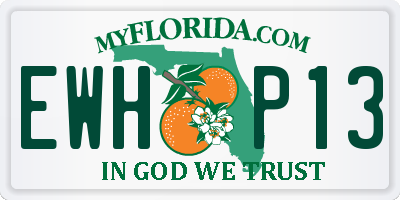 FL license plate EWHP13