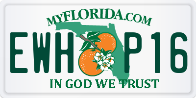 FL license plate EWHP16