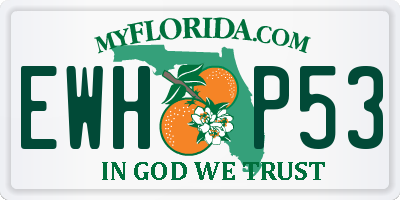 FL license plate EWHP53