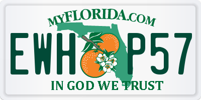 FL license plate EWHP57