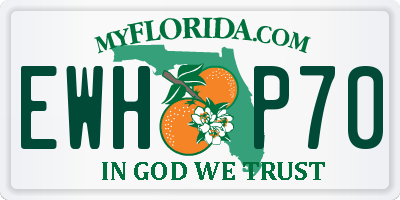 FL license plate EWHP70