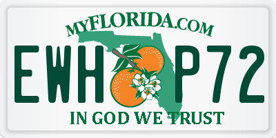 FL license plate EWHP72
