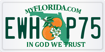 FL license plate EWHP75