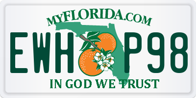 FL license plate EWHP98