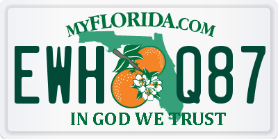 FL license plate EWHQ87