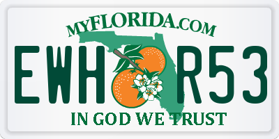 FL license plate EWHR53