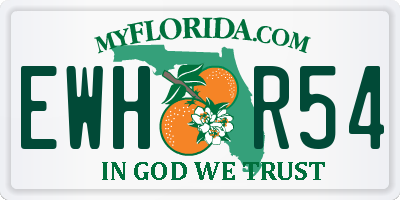 FL license plate EWHR54