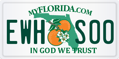 FL license plate EWHS00