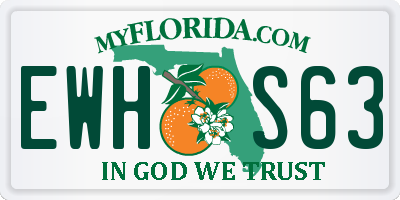 FL license plate EWHS63