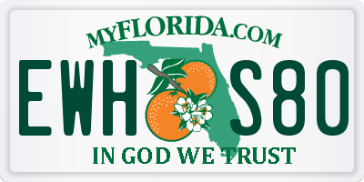 FL license plate EWHS80