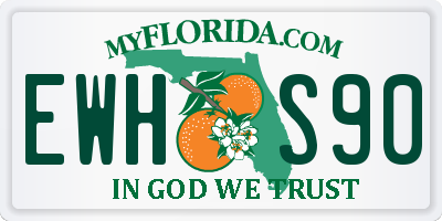 FL license plate EWHS90