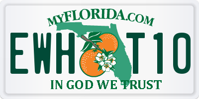 FL license plate EWHT10