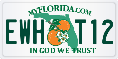 FL license plate EWHT12