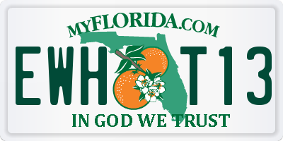 FL license plate EWHT13