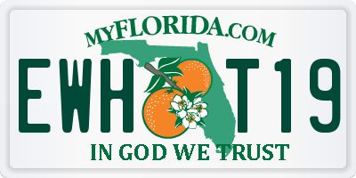 FL license plate EWHT19