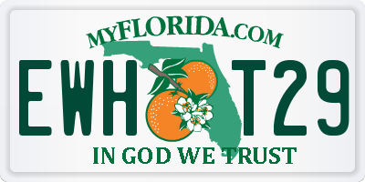 FL license plate EWHT29
