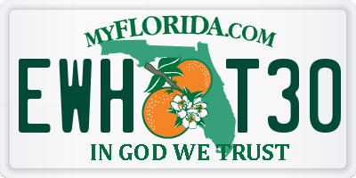 FL license plate EWHT30