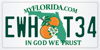 FL license plate EWHT34
