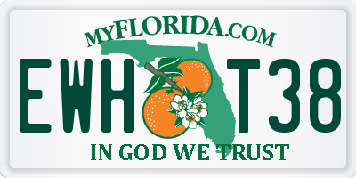 FL license plate EWHT38