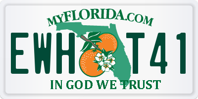 FL license plate EWHT41