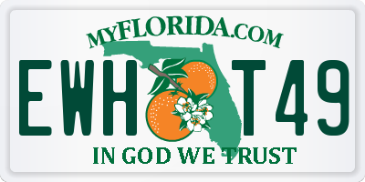 FL license plate EWHT49