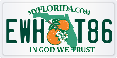 FL license plate EWHT86