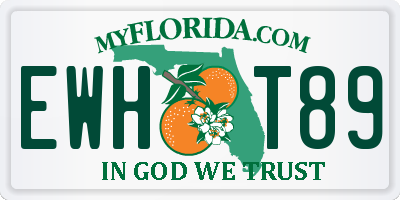FL license plate EWHT89