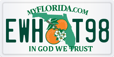 FL license plate EWHT98