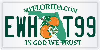 FL license plate EWHT99