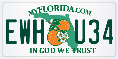 FL license plate EWHU34