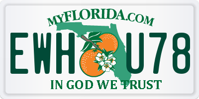 FL license plate EWHU78