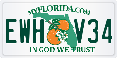 FL license plate EWHV34