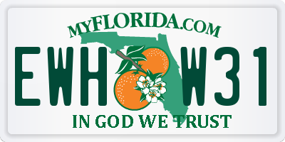 FL license plate EWHW31