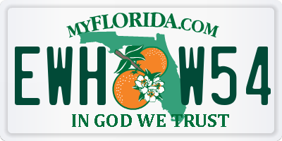 FL license plate EWHW54
