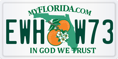 FL license plate EWHW73
