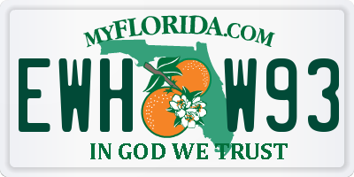 FL license plate EWHW93