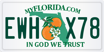FL license plate EWHX78