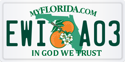 FL license plate EWIA03
