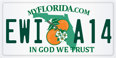 FL license plate EWIA14