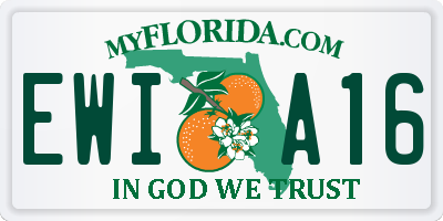 FL license plate EWIA16