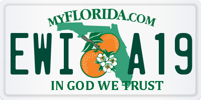 FL license plate EWIA19