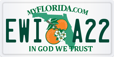 FL license plate EWIA22