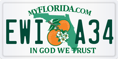 FL license plate EWIA34