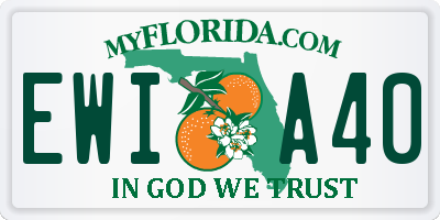 FL license plate EWIA40