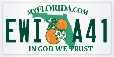 FL license plate EWIA41