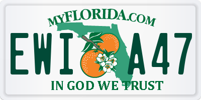 FL license plate EWIA47