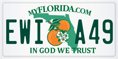 FL license plate EWIA49
