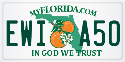 FL license plate EWIA50